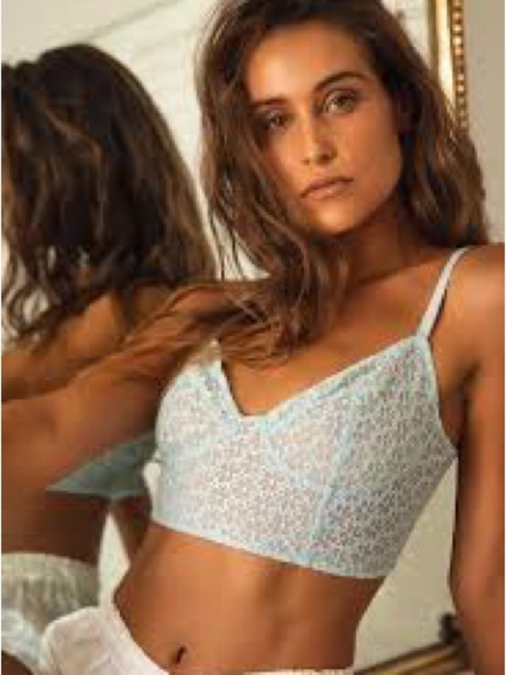 Free People Blue Floral Lace Bralette